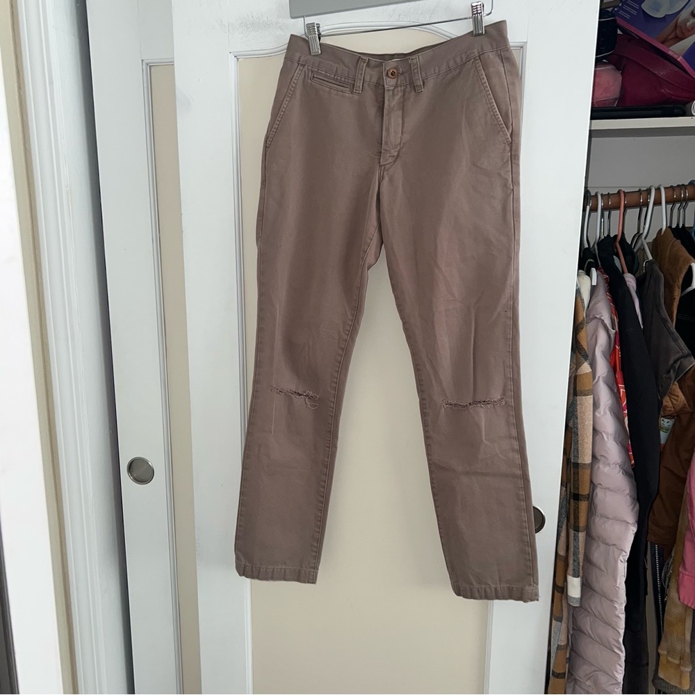 Taylor Stitch Women’s Tan Slim Fit Chino Pants Slightly Cropped  Size: 29